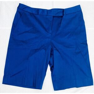 Jones New York Signature Stretch Bermuda Style Shorts Royal Blue, NWT Women Sz12